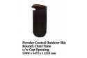 Powder Coated Outdoor Bin Round | Dual Tone
