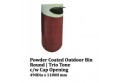 Powder Coated Outdoor Bin Round | Trio Tone c/w Cap Opening