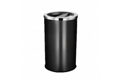 Stainless Steel Round Bin c/w 1/2 Open & 1/2 Ashtray Top