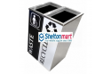 Stainless Steel Rectangular Recycle Bin c/w Open Top (2 IN 1)