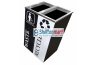 Black Powder Coated Stainless Steel Rectangular Recycle Bin c/w Open Top (2 IN 1)