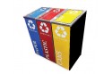 Black Powder Coated Stainless Steel Recycle Rectangular Bin c/w Flip Top (3 In 1)
