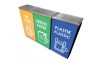 Black Powder Coated Stainless Steel Recycle Rectangular Bin c/w Flip Top (3 In 1)