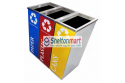 Stainless Steel Rectangular Recycle Bin c/w Open Top (3 IN 1)