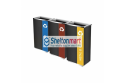 Black Powder Coated Stainless Steel Recycle Rectangular Bin c/w Open Top (3 In 1)