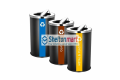 Stainless Steel Bin Round c/w Flip Top (Black Powder Coated)
