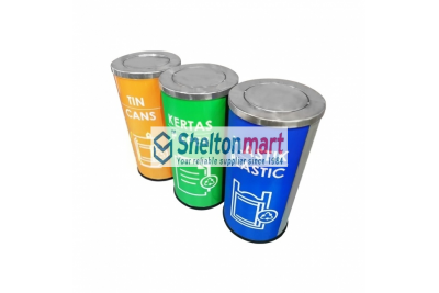 Stainless Steel Bin Round c/w Flip Top (Black Powder Coated)