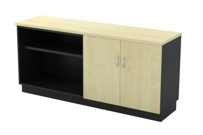 Open Shelf + Swinging Door Low Cabinet