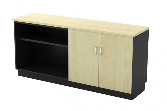 Open Shelf + Swinging Door Low Cabinet