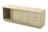 Open Shelf + Sliding Door + Fixed Pedestal 1D1F