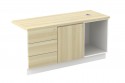 Open Shelf + Swinging Door (L) + Fixed Pedestal 3D
