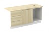 Open Shelf + Swinging Door (L) + Fixed Pedestal 3D