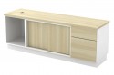Open Shelf + Sliding Door + Fixed Pedestal 1D1F