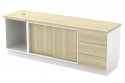 Open Shelf + Sliding Door + Fixed Pedestal 3D