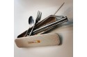 Stainless Steel Drinking Straw & Fork & Spoon  Box Set With Cleaning Brush