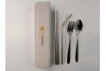 Stainless Steel Drinking Straw & Fork & Spoon  Box Set With Cleaning Brush