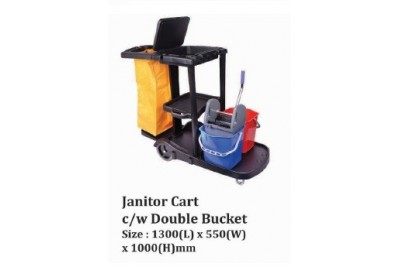 Janitor Cart c/w Double Bucket