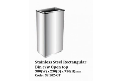 Stainless Steel Rectangular Bin c/w Open Top