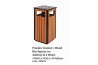 Powder Coated + Wood Bin Square cw Ashtray