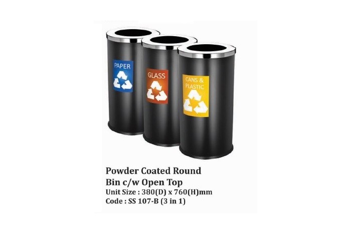 Powder Coated Round Bin c/w Open Top