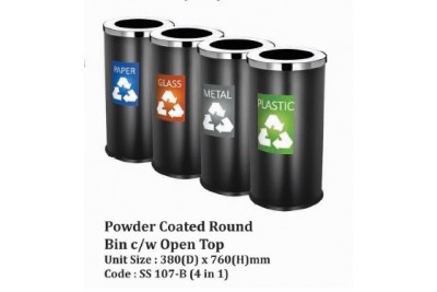 Powder Coated Round Bin c/w Open Top
