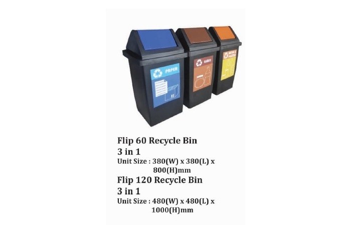Flip Recycle Bin 3 in 1