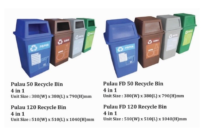 Pulau Recycle Bin 4 in 1