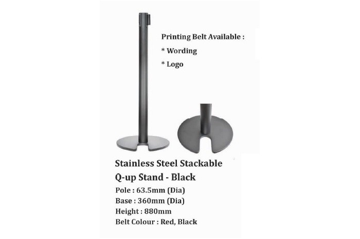 Stainless Steel Stackable Q-up Stand - Black