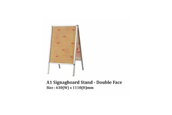 A1 Stainless Steel Signboard Stand - Double Face