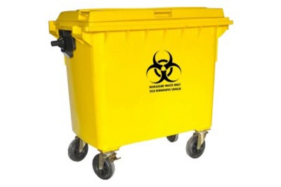 Biohazard Mobile Garbage Bin 4-Wheel (660liters)