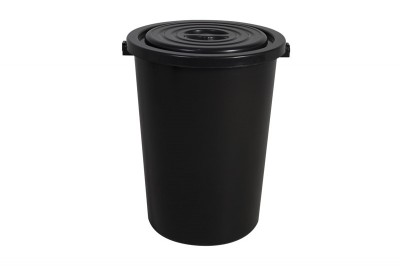 Dustbin 32 Gallon w Cover - Black