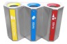 Stainless Steel Recycle Bin Triangle 3 in 1