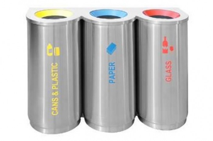 Stainless Steel Recycle Bin Round 3 in 1
