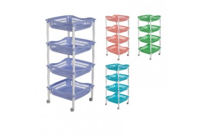 M/P Tray with Wheel (N) – 4 Tiers