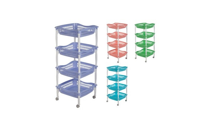 M/P Tray with Wheel (N) – 4 Tiers