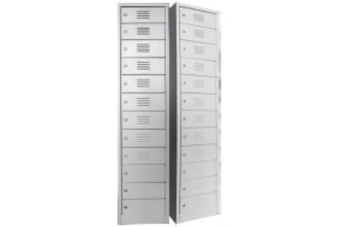 12 Compartment Steel Locker with Steel Swinging Door c/w Camlock