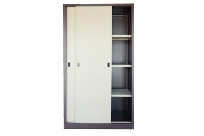 Full Height Cupboard w Steel Sliding Door c/w 3 Adjustable Shelf