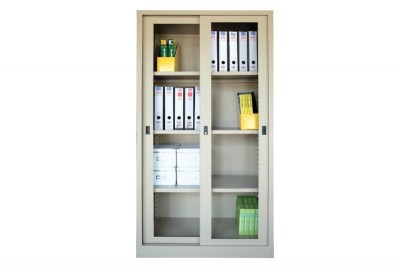 Full Height Cupboard with Glass Sliding Door c/w 3 Adjustable Shelf