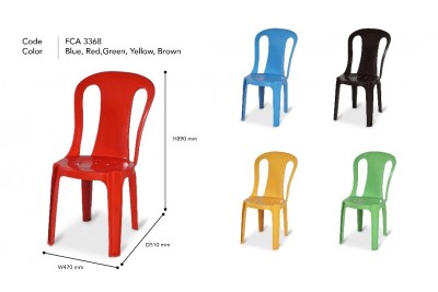 Plastic Chair - Red / Grey