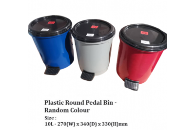 Plastic Round Pedal Bin (Random Colors)