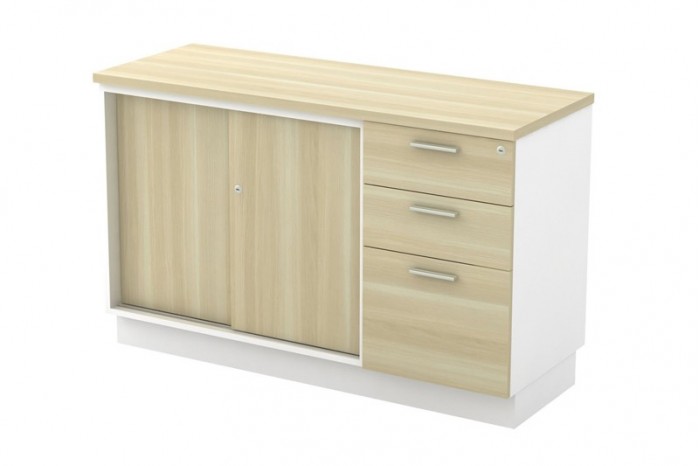 Sliding Door + Fixed Pedestal 2D1F