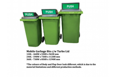 Recycle Mobile Garbage Bin 3 In 1 c/w Turbo Lid (120L / 240L)