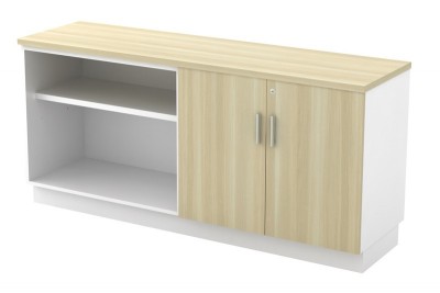 Open Shelf + Swinging Door Low Cabinet