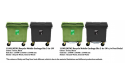 1100L Recycle Mobile Garbage Bin / c/w Foot Pedal (2 In 1W)