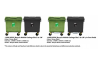 1100L Recycle Mobile Garbage Bin / c/w Foot Pedal (2 In 1W)