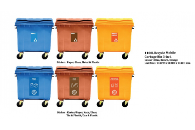 Recycle Mobile Garbage Bin 660L (3 in 1)