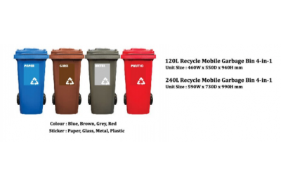 Recycle Mobile Garbage Bin 3 In 1 (120L / 240L / 360L)