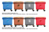 660L Recycle Mobile Garbage Bin / c/w Foot Pedal  (4 in 1)