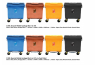 1100L Recycle Mobile Garbage Bin / c/w Foot Pedal  (4 in 1W)