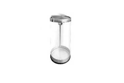 Powder Coated Transparent Bin Round c/w Dome Top & Bag Holder